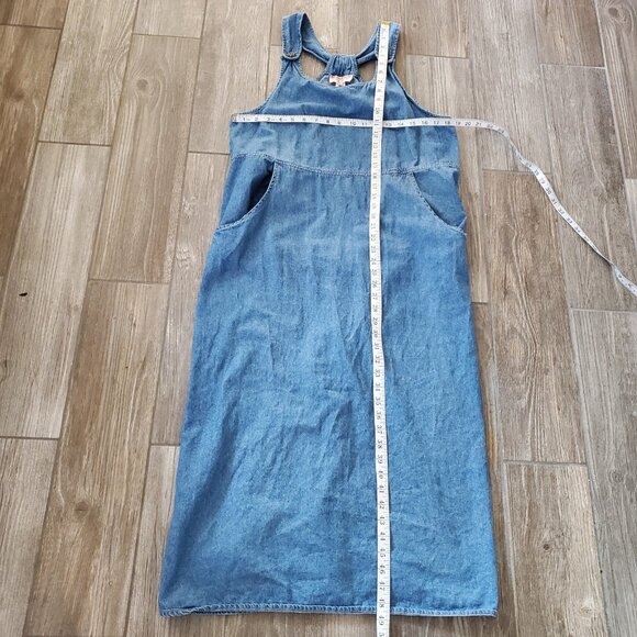 The VERMONT COUNTRY STORE womens Sz M. Denim Jumper DRESS lagenlook. Vintage - Picture 7 of 10